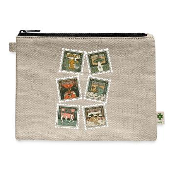 Classic Cryptid Stamp Art Paranormal Legends - Hemp Carry All Pouch - natural - Front