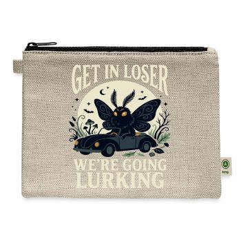 Funny Mothman Cryptid Cryptidcore dark cottagecore - Hemp Carry All Pouch - natural - Front