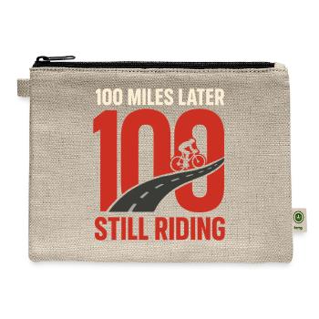 Century Ride 100 Mile Ride Cyclist Century Rider - Hemp Carry All Pouch - natural - Front