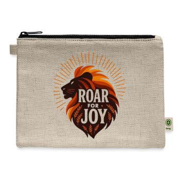 Roar for Joy Lion Emblem - Hemp Carry All Pouch - natural - Front