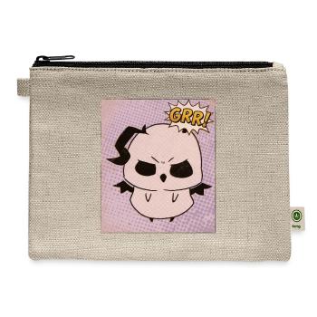 Grumpy Kawaii Fluffy Monster Grr - Hemp Carry All Pouch - natural - Front