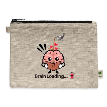 Funny Exam Study Coffee Shirt for Students - Brain - Hemp Carry All Pouch - natural - Front