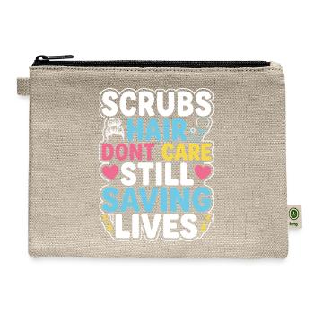 Night Shift Nurse Tired Nurse RN Coffee Surviving - Hemp Carry All Pouch - natural - Front