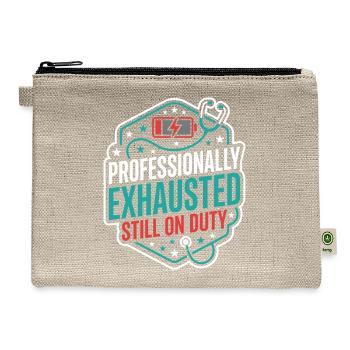 Night Shift Nurse Tired Nurse RN Coffee Surviving - Hemp Carry All Pouch - natural - Front