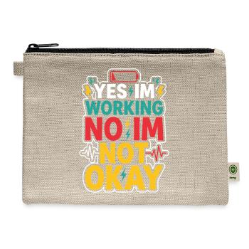 Night Shift Nurse Tired Nurse RN Coffee Surviving - Hemp Carry All Pouch - natural - Front