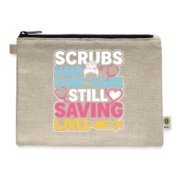 Night Shift Nurse Tired Nurse RN Coffee Surviving - Hemp Carry All Pouch - natural - Front