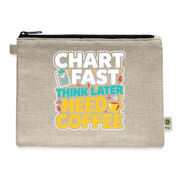 Night Shift Nurse Tired Nurse RN Coffee Surviving - Hemp Carry All Pouch - natural - Front