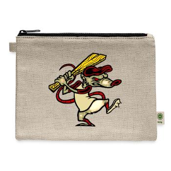 Rogue Rodent with Bat - Hemp Carry All Pouch - natural - Front