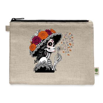 la Catrina Blowing Wishes Dandelion - Hemp Carry All Pouch - natural - Front