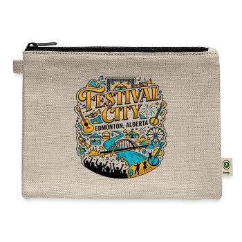Festival City Edmonton Alberta Musical Event Theme - Hemp Carry All Pouch - natural - Front
