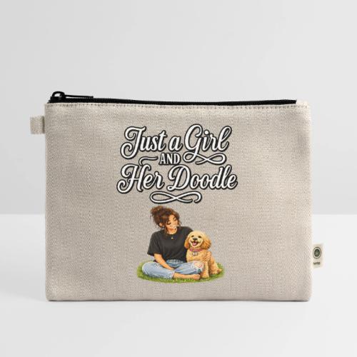 Just a Girl and Her Doodle | Dog Mom Design - Hemp Carry All Pouch