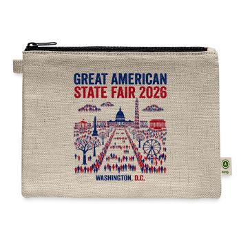 Washington DC State Fair Assembly Year 2026 - Hemp Carry All Pouch - natural - Front