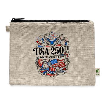 United States National Bicentennial Celebration - Hemp Carry All Pouch - natural - Front