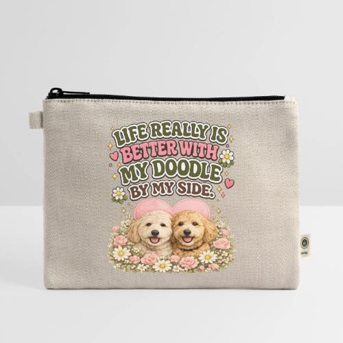 Life Really Is Better With My Doodle By My Side - Hemp Carry All Pouch