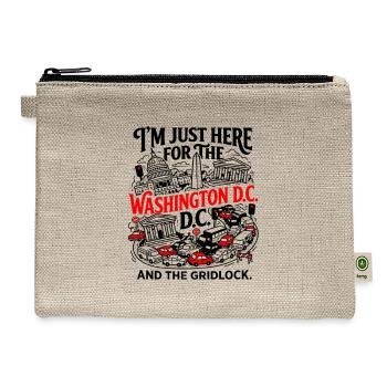Washington DC Capital City Traffic Gridlock Humor - Hemp Carry All Pouch - natural - Front