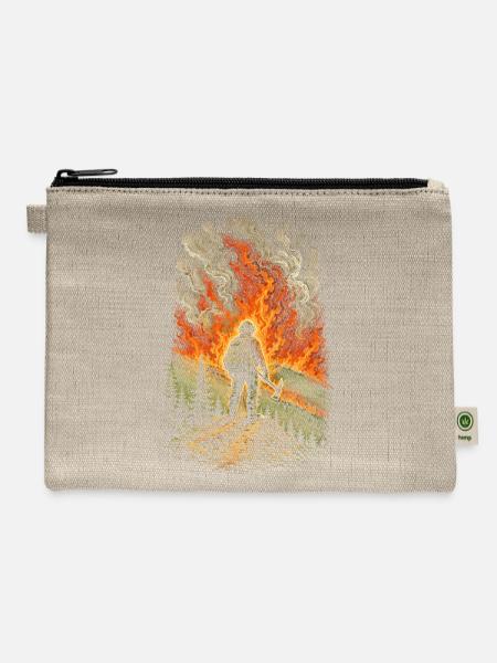 Wildland Firefighter Hotshot Smokejumper - Hemp Carry All Pouch - natural