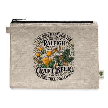 Carolina Pines With North Carolina State Map - Hemp Carry All Pouch - natural - Front