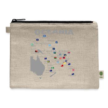 Oceania Map Flags Pacific Islands Heritage - Hemp Carry All Pouch - natural - Front