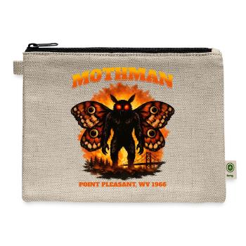 Mothman Firelit Myth WV 1966 - Hemp Carry All Pouch - natural - Front
