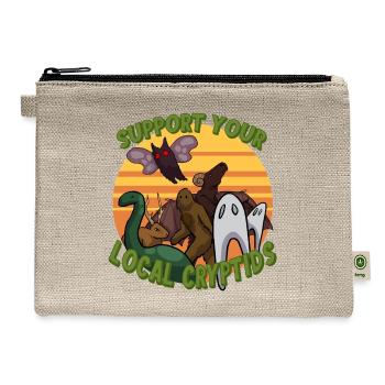 Support Your Local Cryptids - Hemp Carry All Pouch - natural - Front