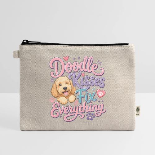 Doodle Kisses Fix Everything Dog Lover Gift - Hemp Carry All Pouch