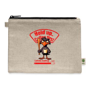 Caffeinated Crow Loading Graphic - Hemp Carry All Pouch - natural - Front