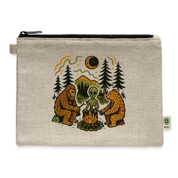 Moonlit Cryptid Campfire - Hemp Carry All Pouch - natural - Front