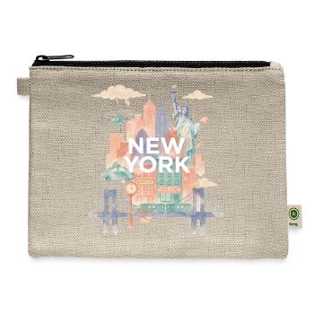 Pastel NYC Skyline - Hemp Carry All Pouch - natural - Front