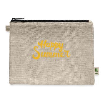 Happy Summer Handlettered Script - Hemp Carry All Pouch - natural - Front