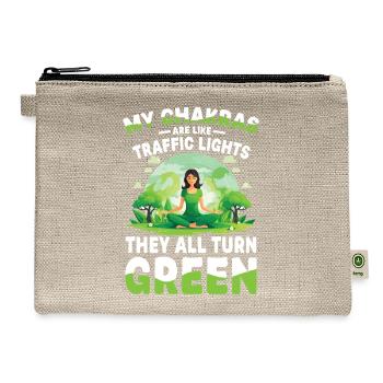  My Chakras Are Like Traffic Lights They All Turn - Hemp Carry All Pouch - natural - Front