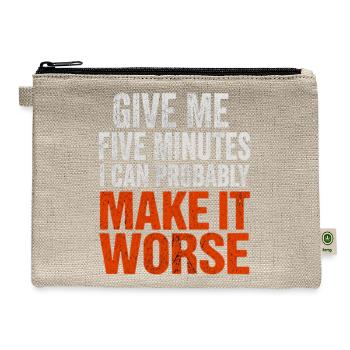 Five Minutes to Make It Worse - Hemp Carry All Pouch - natural - Front