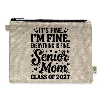 Funny Senior Mom Class of 2027 Graduation - Hemp Carry All Pouch - natural - Front