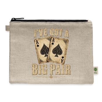 Big Pair Poker Ace Cards - Hemp Carry All Pouch - natural - Front