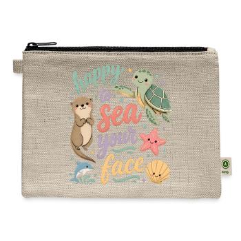 Happy to Sea Your Face - Hemp Carry All Pouch - natural - Front