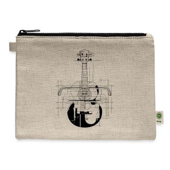 Ukulele One Line Drawing - Hemp Carry All Pouch - natural - Front