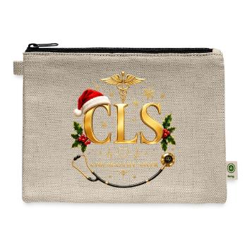 CLS Chicago Life Saver Christmas Santa Skull EMT S - Hemp Carry All Pouch - natural - Front