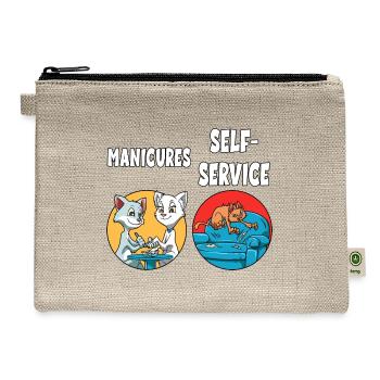 Cats Claws Cutting Manicure for a Cat lover - Hemp Carry All Pouch - natural - Front