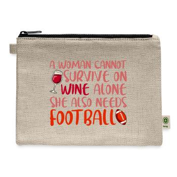 A Woman Also Needs Football 4 - Hemp Carry All Pouch - natural - Front