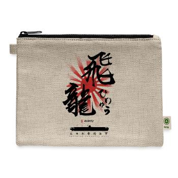 IJN Hiryu Carrier Calligraphy Sumi - Hemp Carry All Pouch - natural - Front