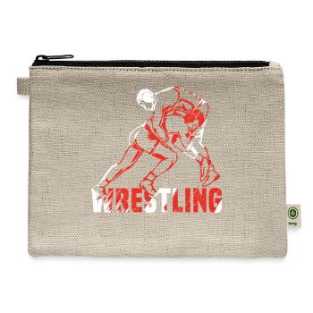 wrestling martial arts wrestlers wrestle - Hemp Carry All Pouch - natural - Front