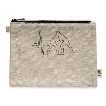 wrestling heartbeat - Hemp Carry All Pouch - natural - Front