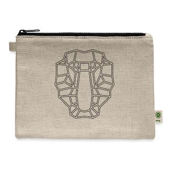 monkey low poly - Hemp Carry All Pouch - natural - Front