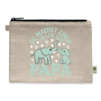 Papa Vatertag Papa Elefant Papa Vatertag - Hemp Carry All Pouch - natural - Front