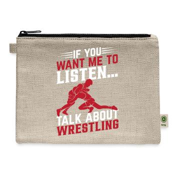 Wrestling Wrestler Wrestle Martial Arts Wrestling - Hemp Carry All Pouch - natural - Front