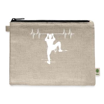 Climbing Heartbeat Line Mountaineering Gift - Hemp Carry All Pouch - natural - Front