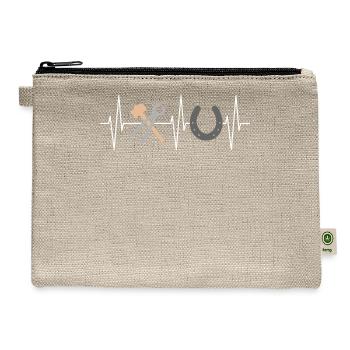 Blacksmith Heartbeat Line Tools Horseshoe Gift - Hemp Carry All Pouch - natural - Front