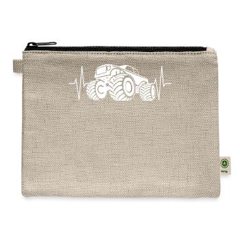 Monster Truck Fans Heartbeat Line Gift - Hemp Carry All Pouch - natural - Front