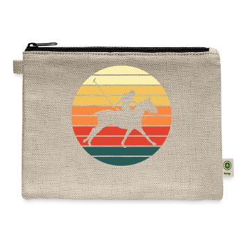 Polo Sport Rider Equestrian Retro Vintage Gift - Hemp Carry All Pouch - natural - Front