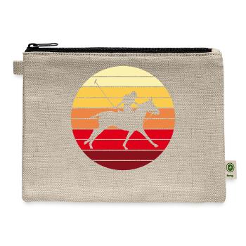 Polo Sport Rider Equestrian Retro Vintage Gift - Hemp Carry All Pouch - natural - Front