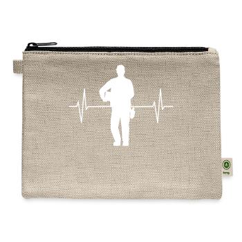 Postman Heartbeat Line Delivery Man Postman Gift - Hemp Carry All Pouch - natural - Front